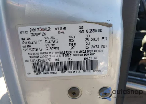 2004 Jeep Liberty Sport from USA, damaged, VIN 1J4GL48K34W192773